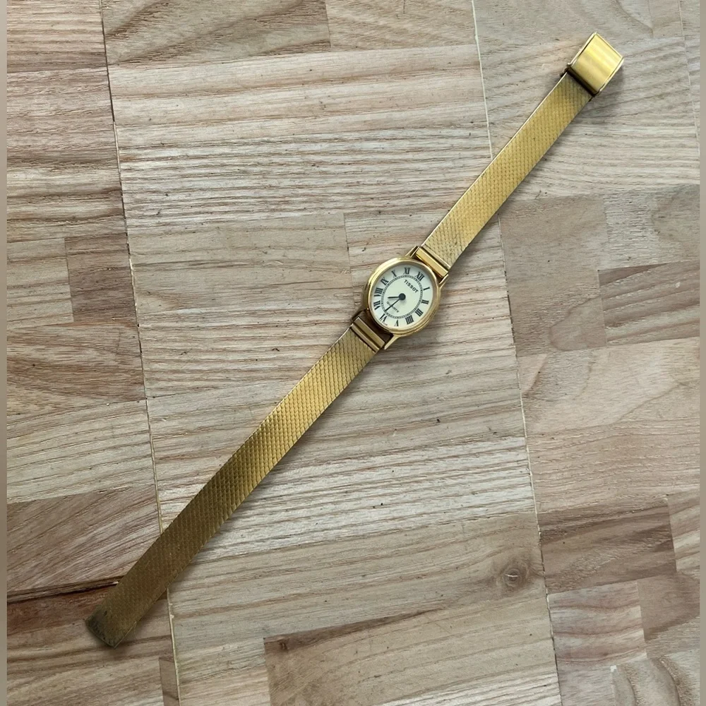 Tissot Gold Plated Super Rare Luxury Vintage Ladies Watch Gold Bracelet